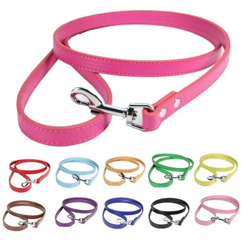 Laisse soumission femme ou homme en simili cuir colorée
