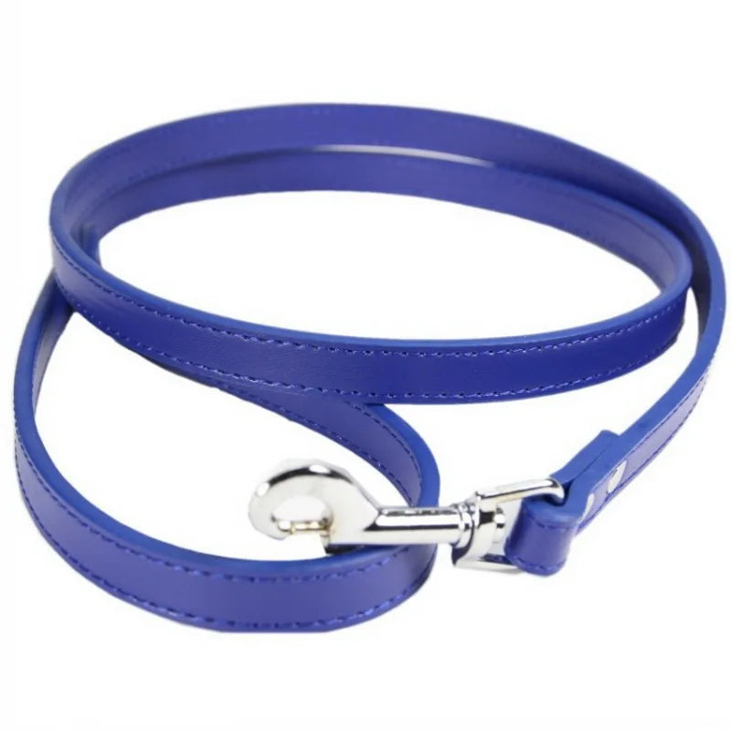 Laisse soumission femme ou homme en simili cuir colorée