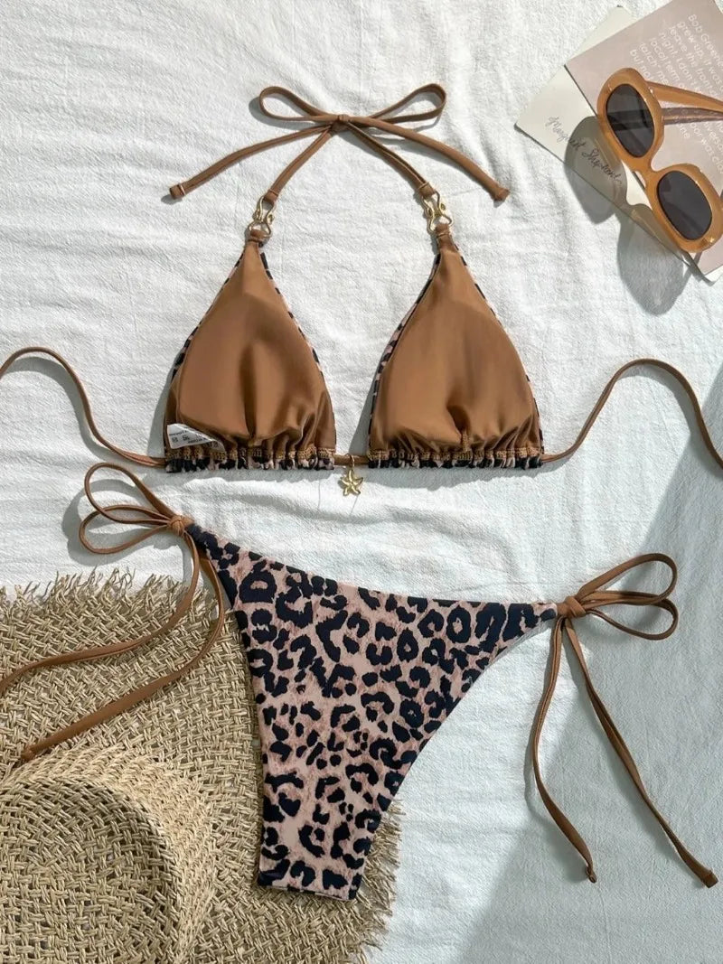 Bikini Léopard L'Envoûtante Maillot Premium Nuit Rouge