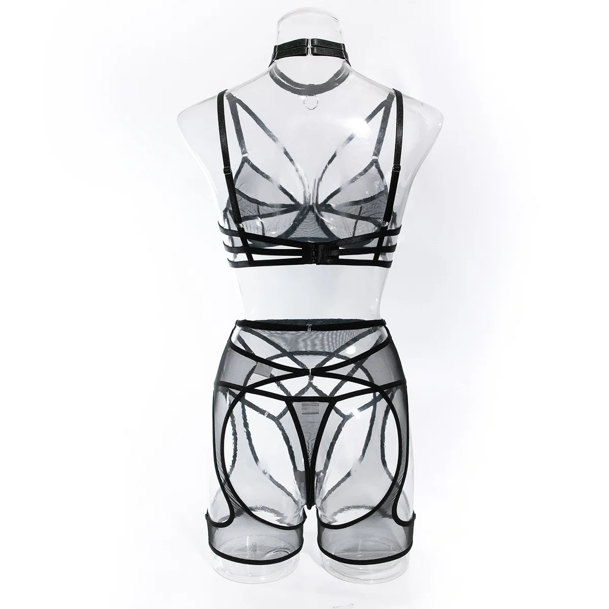 Ensemble Lingerie transparent Noir 4 Pièces La Nocturne Premium