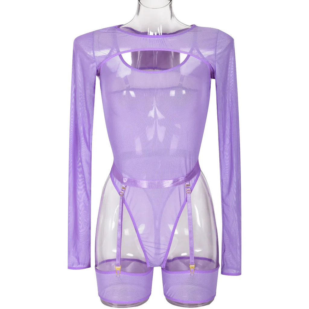 Body string transparent manches longues | L'Essentielle Lingerie Premium