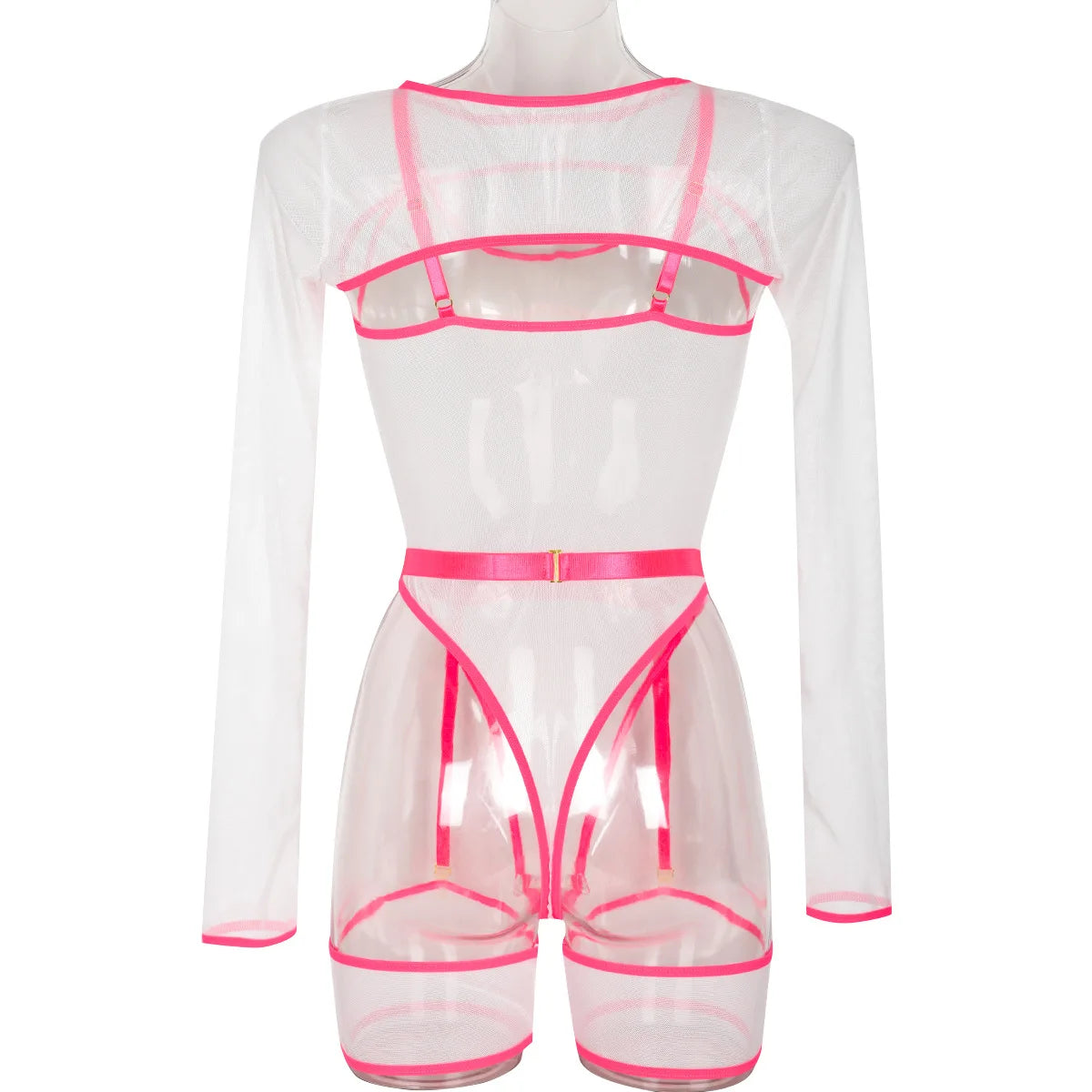 Body string transparent manches longues | L'Essentielle Lingerie Premium