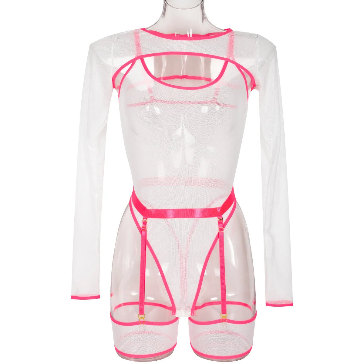Body string transparent manches longues | L'Essentielle Lingerie Premium