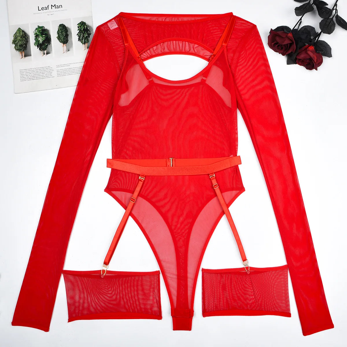 Body string transparent manches longues | L'Essentielle Lingerie Premium