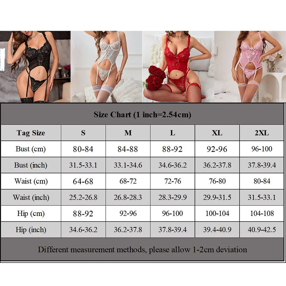 Lingerie fleurie transparente ensemble string et bustier porte-jarretelles Ivresse