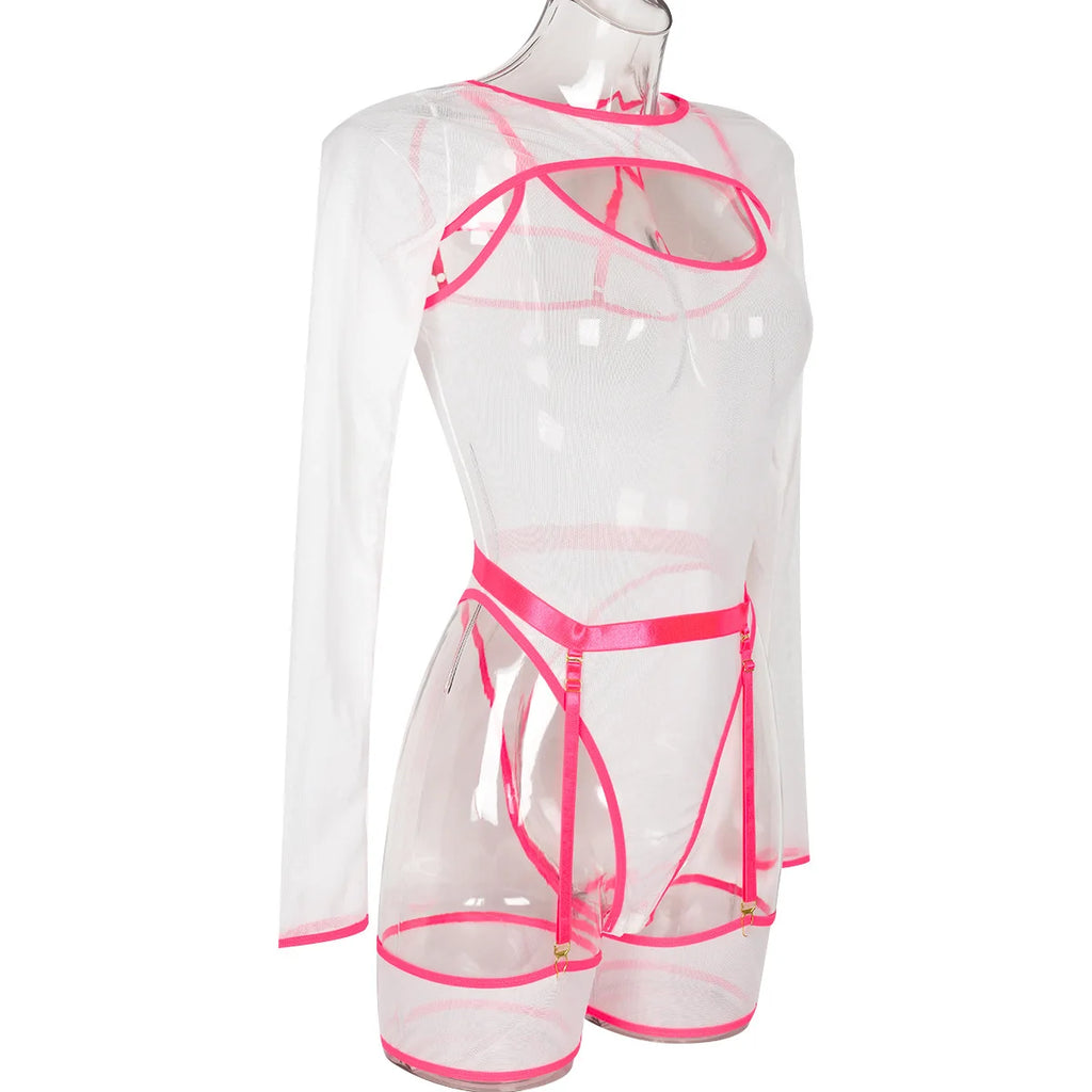 Body string transparent manches longues | L'Essentielle Lingerie Premium