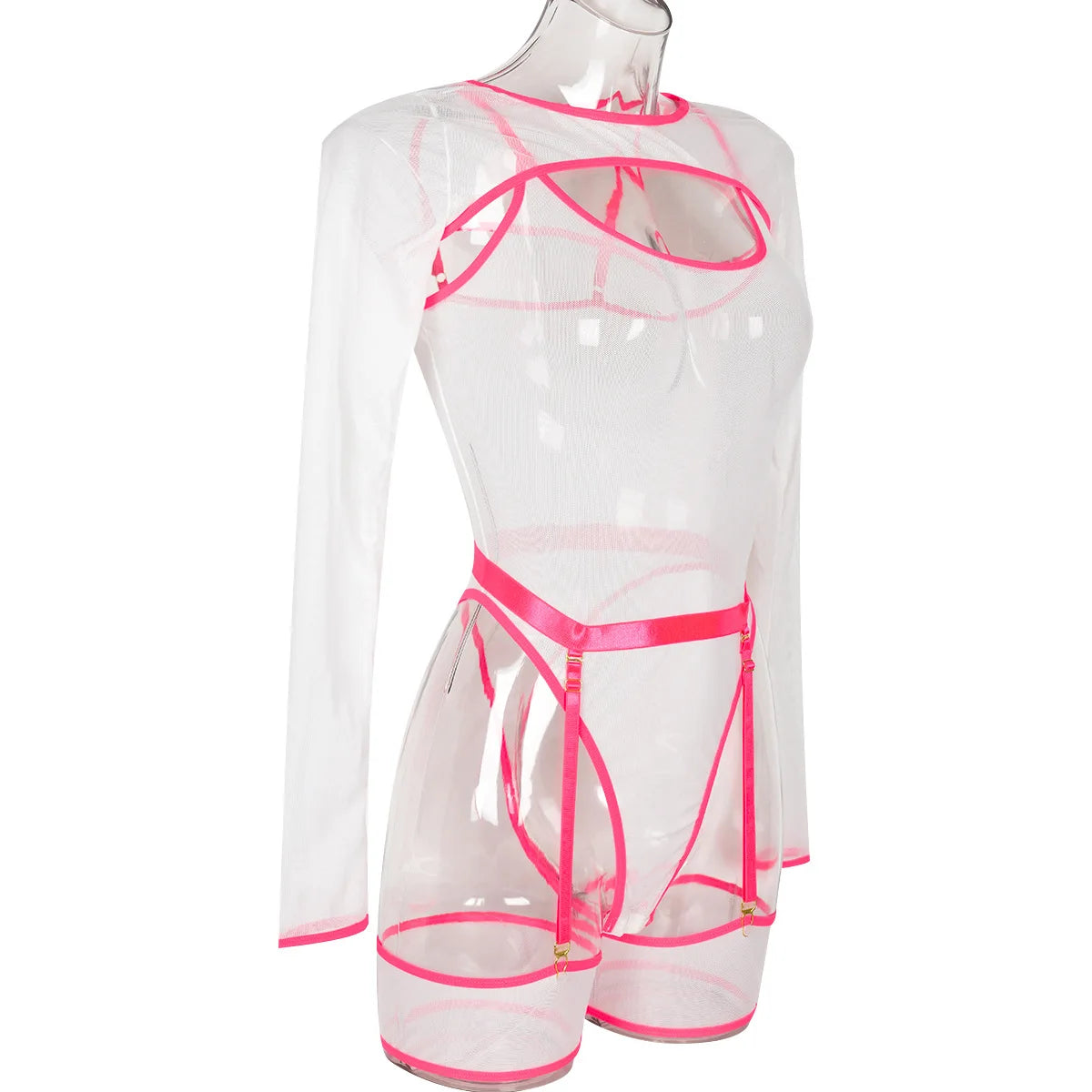 Body string transparent manches longues | L'Essentielle Lingerie Premium