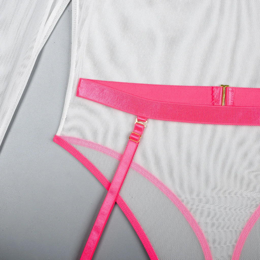 Body string transparent manches longues | L'Essentielle Lingerie Premium