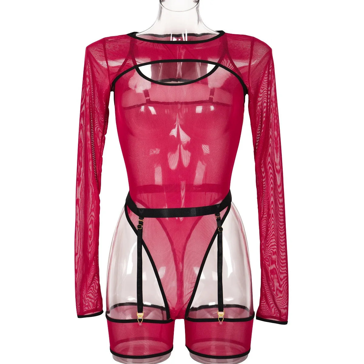 Body string transparent manches longues | L'Essentielle Lingerie Premium