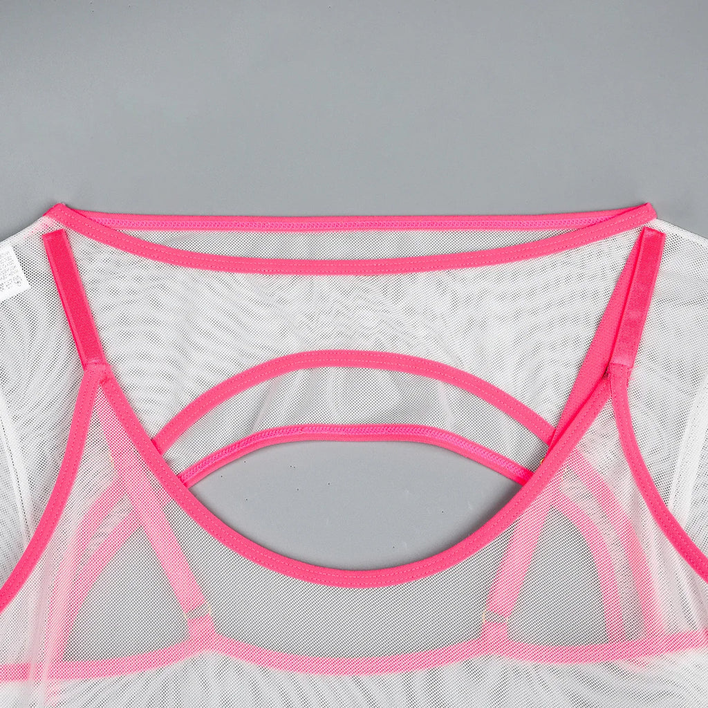 Body string transparent manches longues | L'Essentielle Lingerie Premium