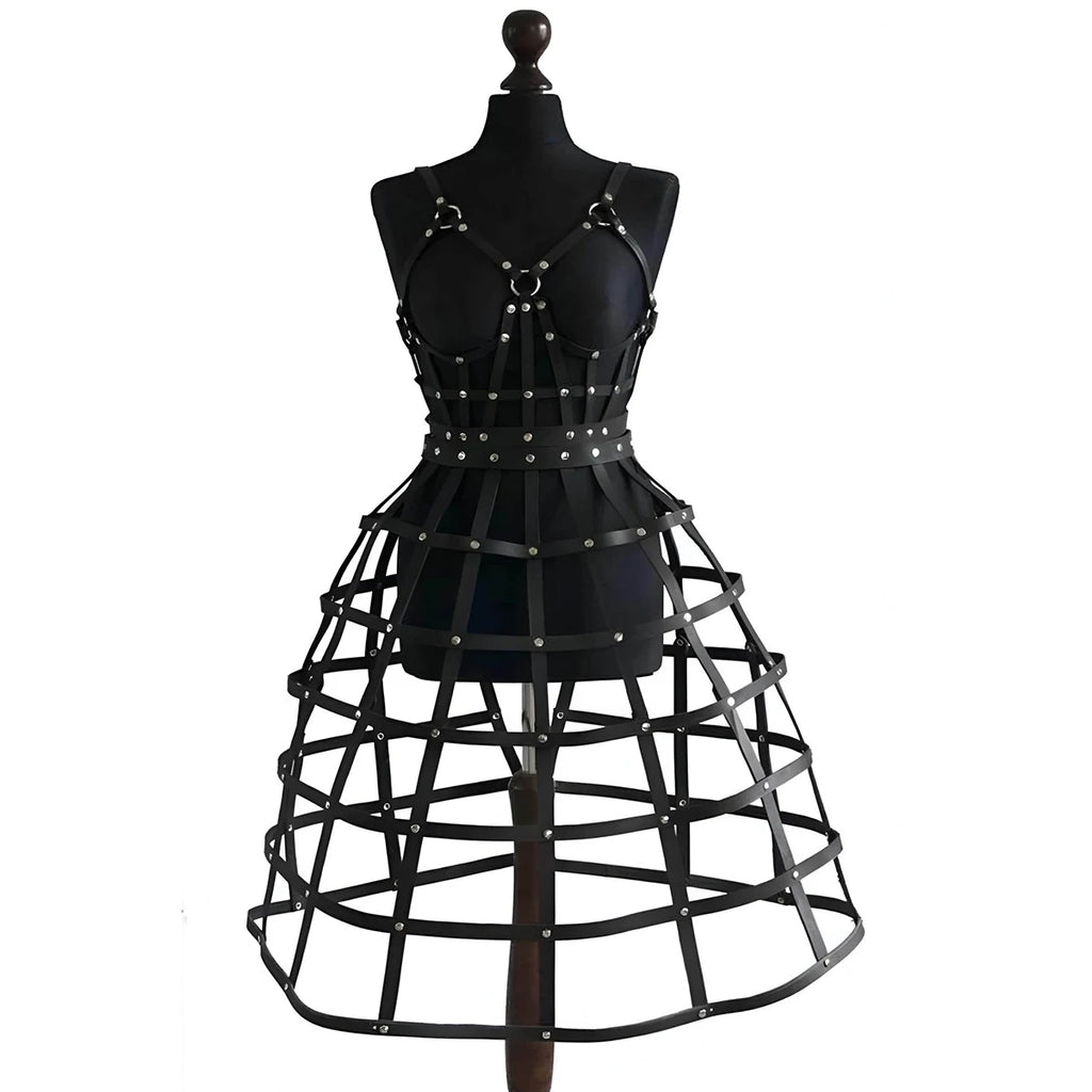 Robe harnais femme en cuir ouverte Clairvoyante